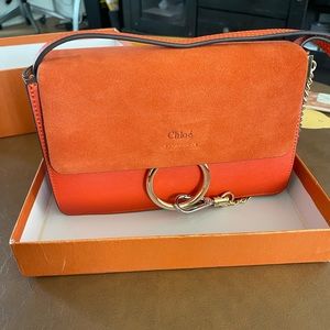 Orange leather crossbody